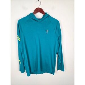 Eastside Golf Mens Long‎ Sleeve Hoodie Teal Golfing Graphic Cotton Medium